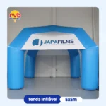 Tenda inflável 5x5m Japa Films para eventos e ações promocionais do setor automotivo