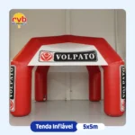 Tenda inflável 5x5m Volpato para eventos e ações promocionais do setor de segurança