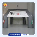 Tenda inflável 6x6m Fiat Dinauto para feirões, exposição de veículos e eventos automotivos