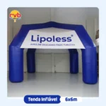 Tenda inflável 6x6m Lipoless para eventos e ações promocionais voltadas ao turismo