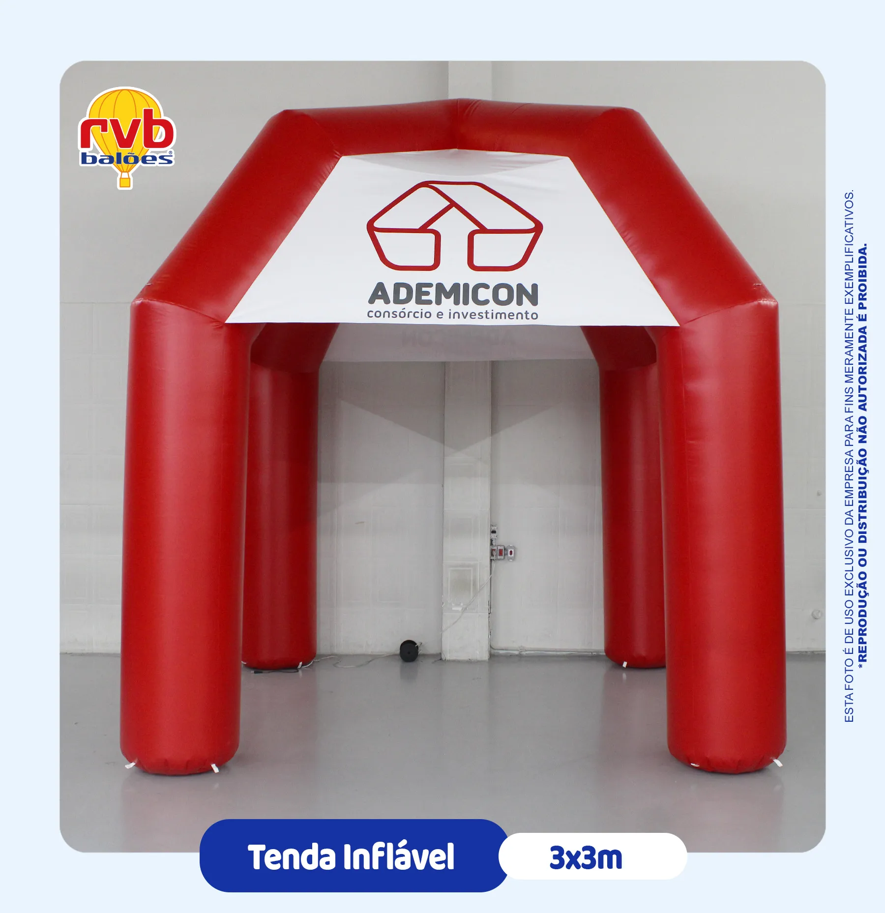 Tenda inflável Ademicon para eventos e feirões 3x3m