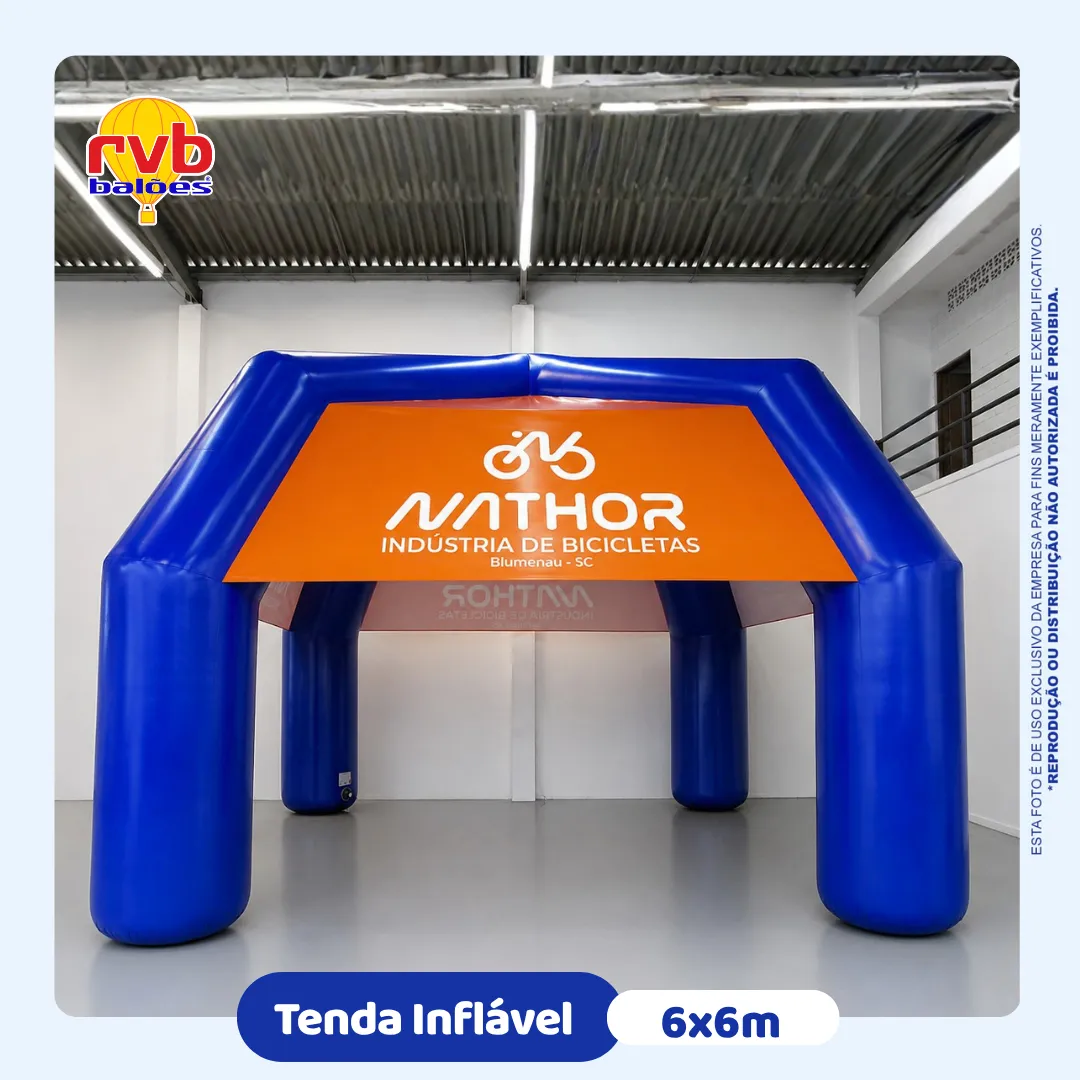 Tenda inflável personalizada Nathor Bicicletas 6x6m