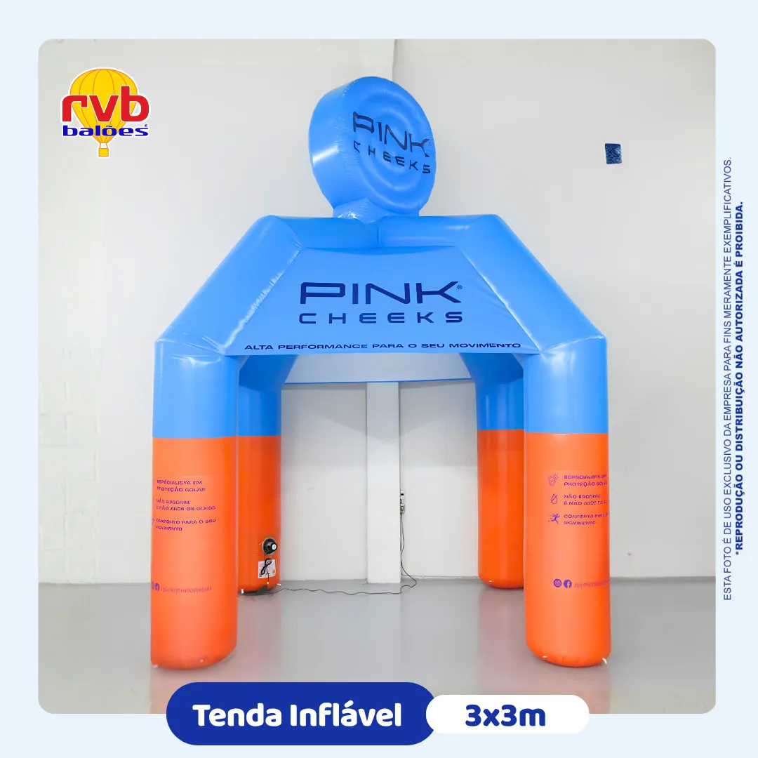 Tenda inflável personalizada Pink Cheeks 3x3m
