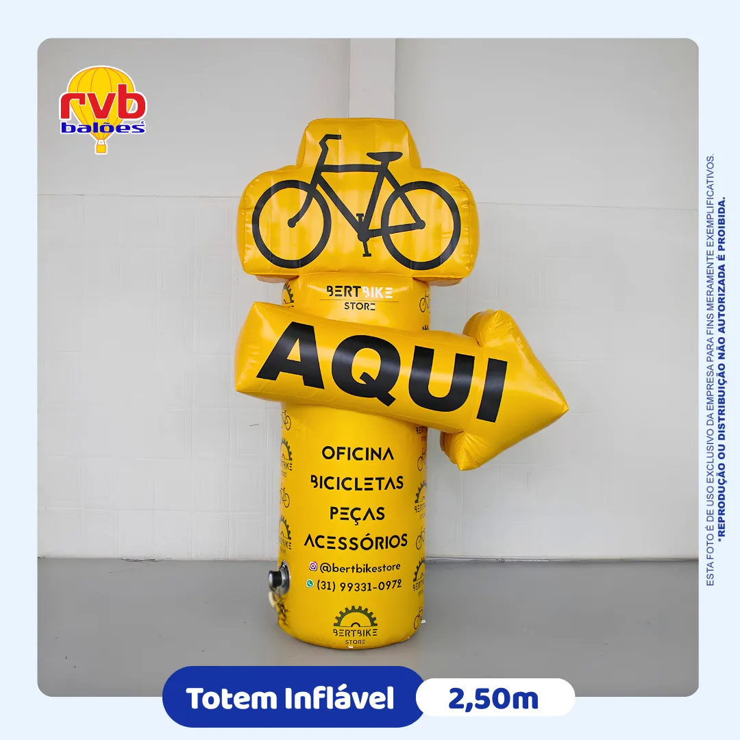 Totem inflável personalizado Bert Bike Store 2,5m
