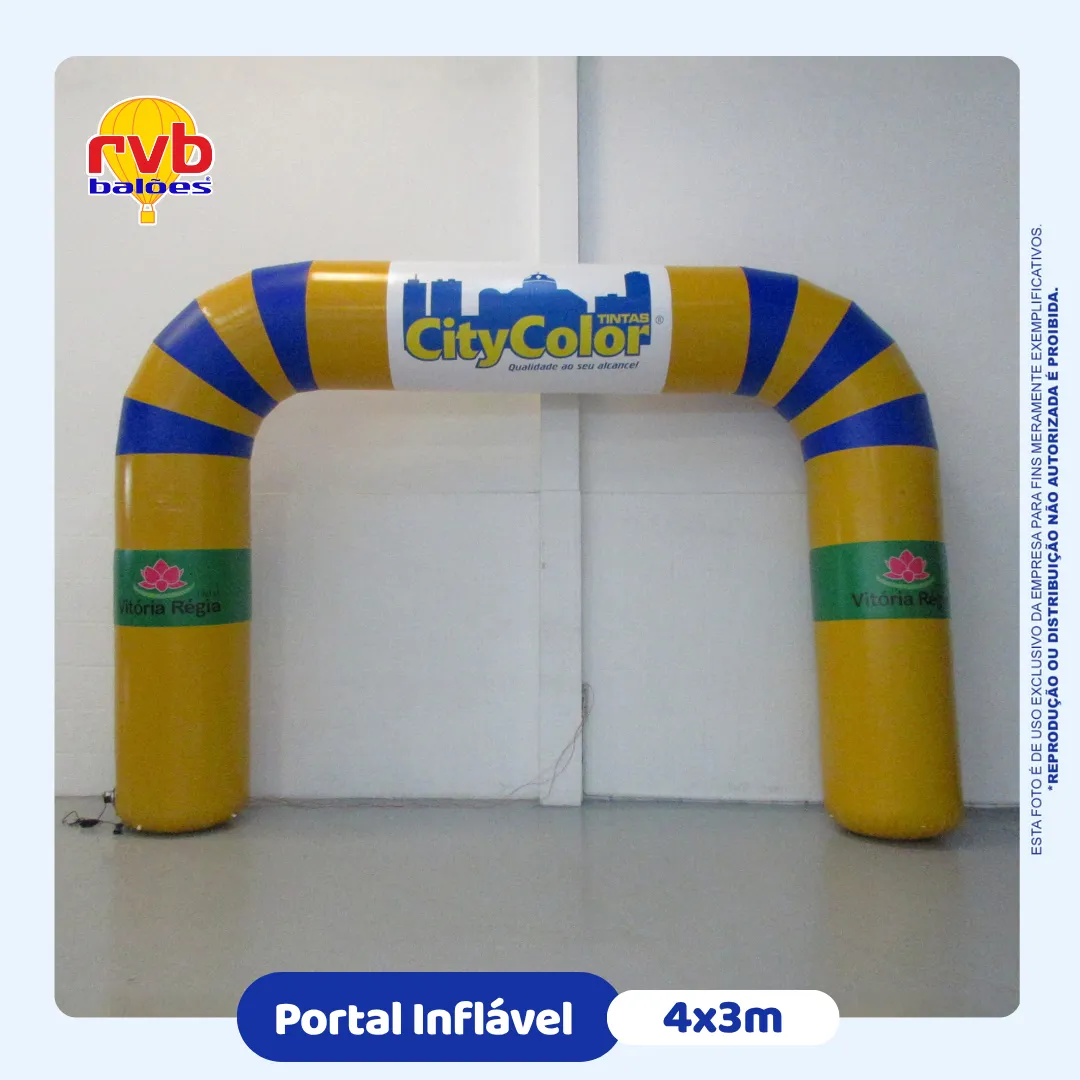 Portal inflável personalizado loja de tintas City Color fabricado pela RVB Balões