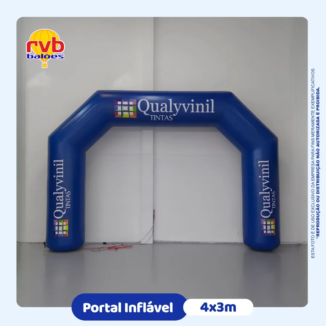 Portal inflável personalizado loja de tintas Qualyvinil fabricado pela RVB Balões