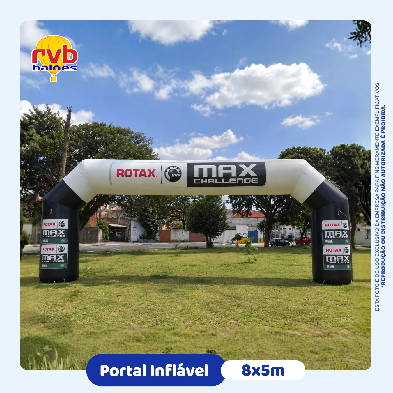 Portal inflável personalizado 8x5m da Rotax Max Challenge para evento esportivo