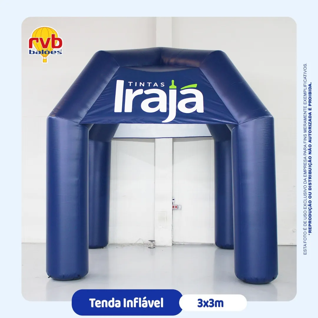 Tenda inflável personalizada loja de tintas Iraja fabricada pela RVB Balões