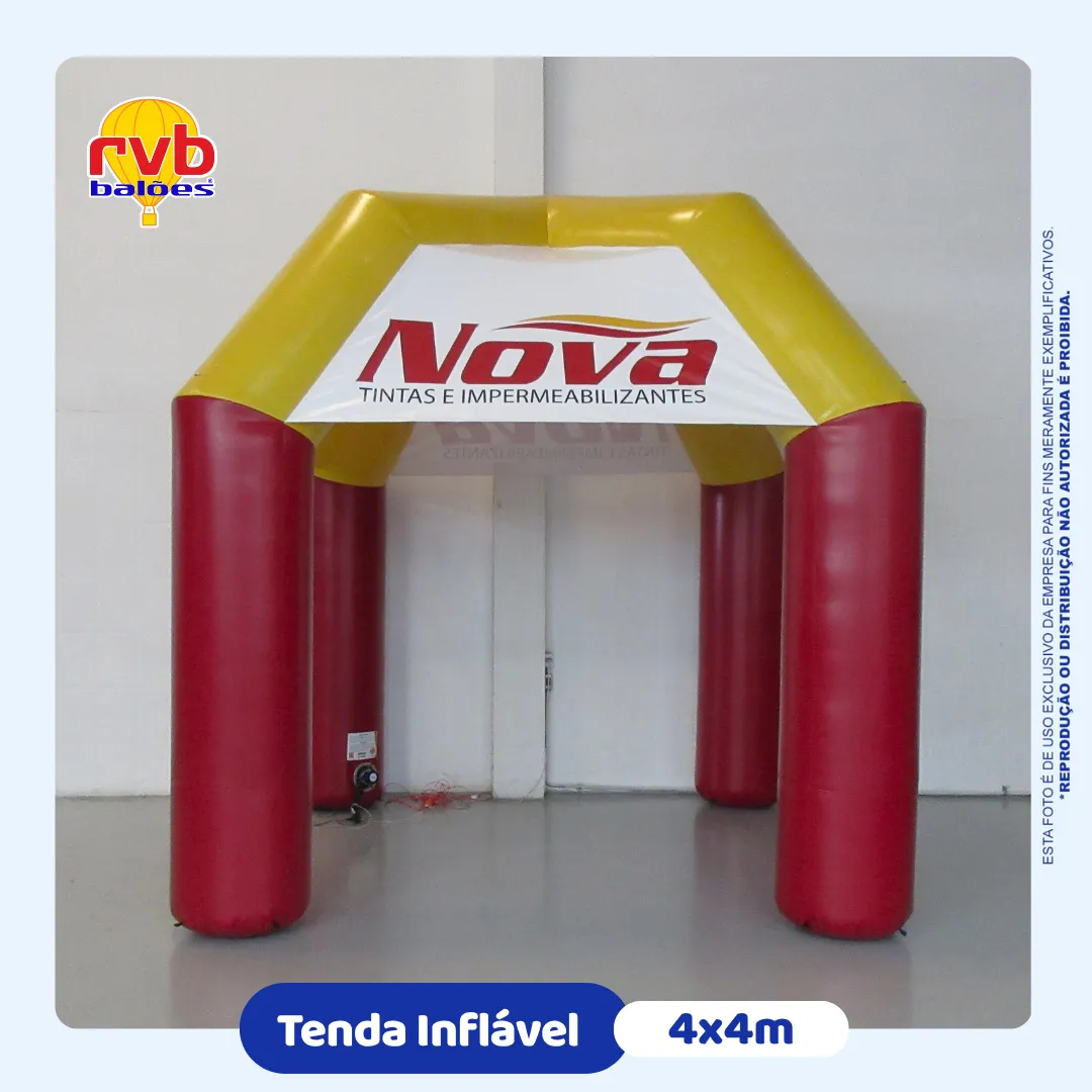 Tenda inflável personalizada Nova Tintas fabricada pela RVB Balões