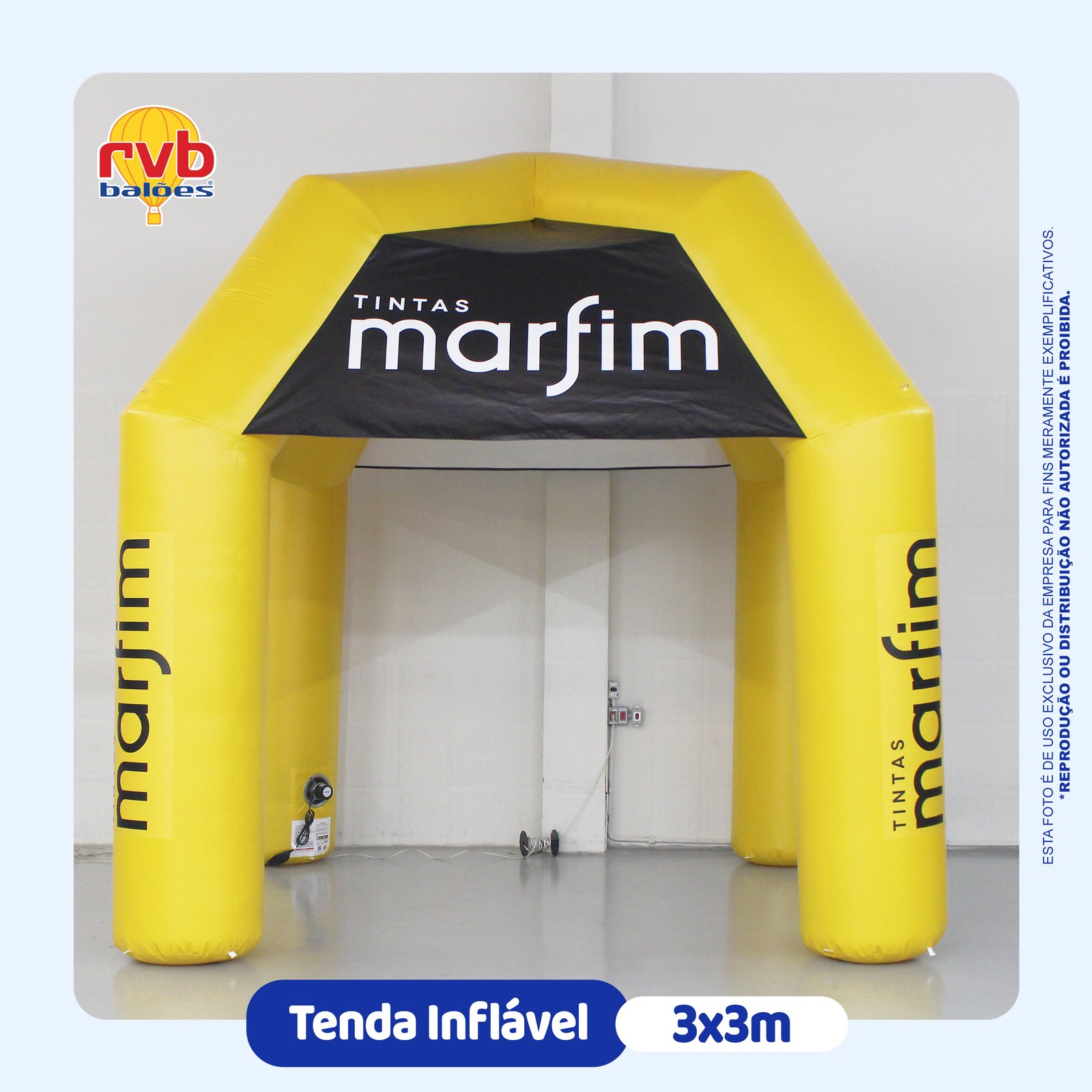 Tenda inflável personalizada Tintas Marfim fabricada pela RVB Balões